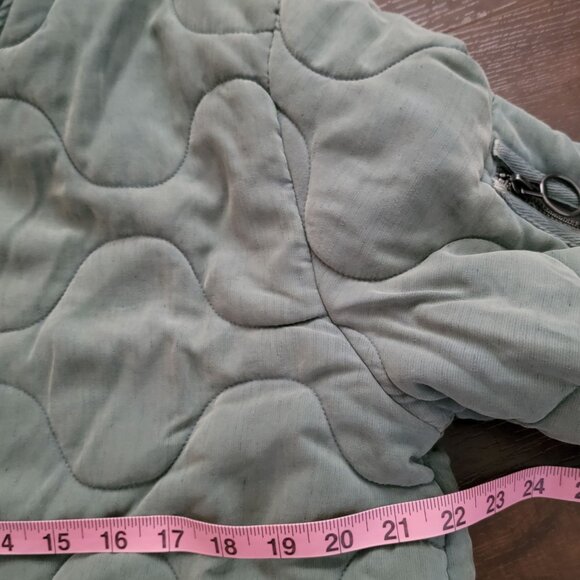 Free People Aura Liner BomberJacket Women L Boho Indie Grunge Green Hipster Y2K - Picture 7 of 8
